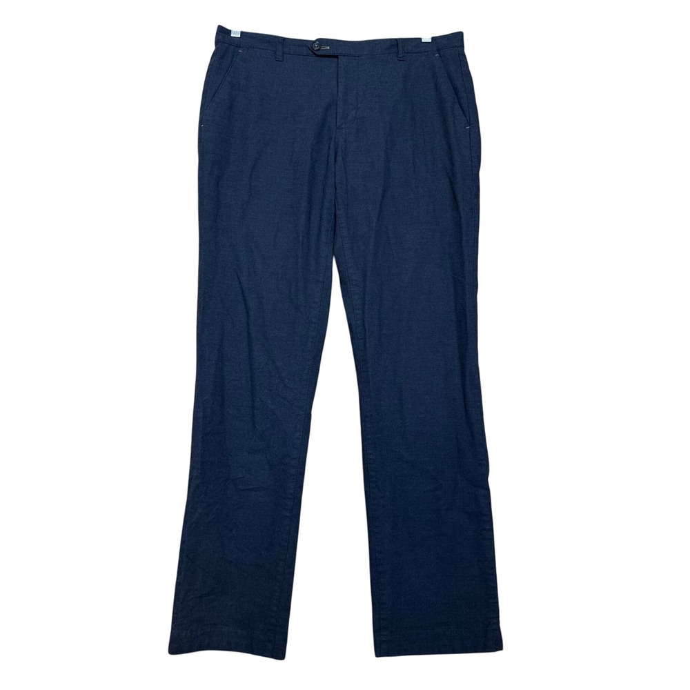 Ted Baker London Mens Freshman Modern Fit Brushed Pants Navy Blue W 34R 30L